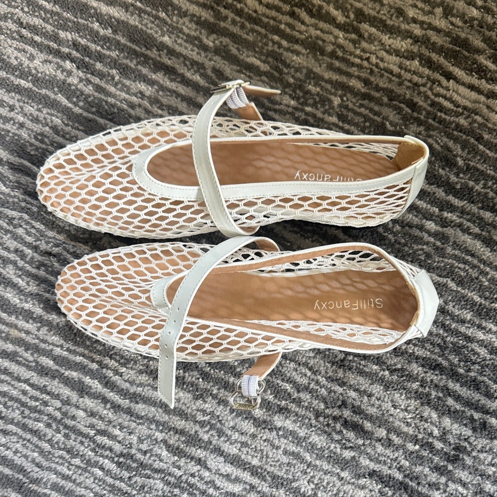 Steve Madden Cream Mesh Sandals